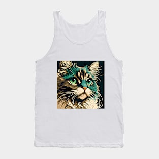 Colorful Cat Kitten Lover - Cute Cat Face Tank Top